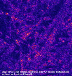Image FFOCT d'un échantillon diffusant avec 0.26 microns d'astigmatisme&nbsp;(...)