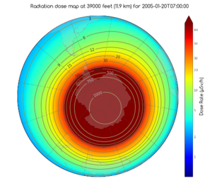 Débit de doses de radiation estimée lors de l'événement du 20 janvier 2005 (...)