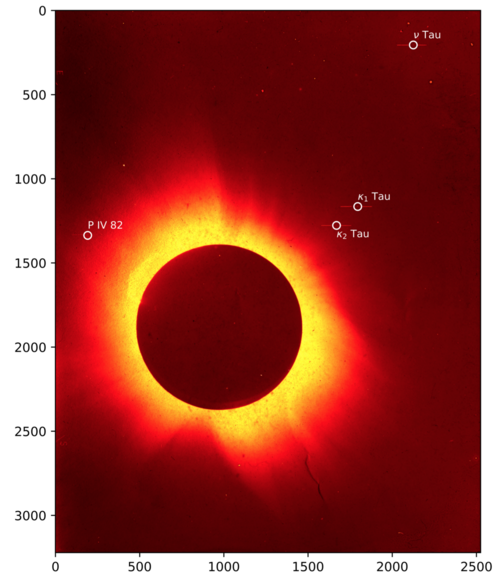 Figure 3 : Etoiles ayant servi à la mesure de la déflexion de la lumière par&nbsp;(...)